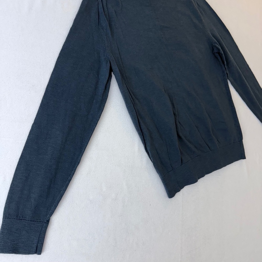 Banana Republic Mens Organic Cotton Crewneck Sweater Blue Gray Medium - Picture 10 of 10